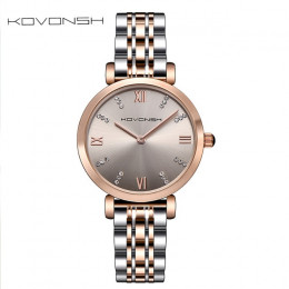 KOVONSH luksusowej mody kobiet zegarki zegarek dla kobiet sukienka ze stali nierdzewnej zegarek damski zegarek kwarcowy na rękę 