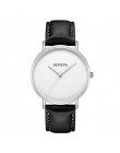Tanie moda na co dzień kobiety studenci minimalistyczny trendu temperamentu Art Design mały Dial skórzany zegarki dla par @ F