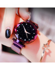 Luksusowych wzrosła złoty zegarek damski gwiaździste niebo magnetyczne opaska siatkowa zegarek kwarcowy zegarki diamentowe relog