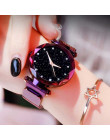 Luksusowych wzrosła złoty zegarek damski gwiaździste niebo magnetyczne opaska siatkowa zegarek kwarcowy zegarki diamentowe relog