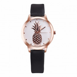Marki nowych kobiet ananas skórzany pasek analogowy zegarek kwarcowy panie różowe złoto wybierania na co dzień kobiet zegarki sp