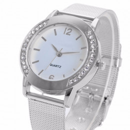 Luksusowy zegarek kobiety 2019 kryształ złoty marka ze stali nierdzewnej bransoletka analogowy zegarek kwarcowy  sukienka zegar 