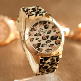 Kreatywny zegarek kobiet mody luksusowe biznes Unisex Leopard żel silikonowy Jelly zegarki kwarcowe panie damska sukienka zegare
