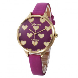 Zegarek kobiet godziny moda serce wzór kobiety zegarki PU skóra zegarek kwarcowy Montre Femme zegarek dla pań relogio feminino