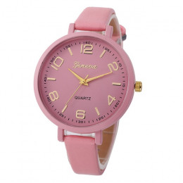 Genewa luksusowa marka kobiet zegarki wodoodporna Faux skórzane zegarek kwarcowy analogowy panie sukienka męska zegarek na rękę 