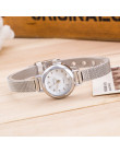 Elegancki luksusowy damski zegarek analogowy kwarcowy mechanizm na ozdobnej bransolecie nowoczesny modny