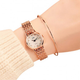 Kobiety zegarki kobiety kwarcowy zegarek analogowy Wrist mały Dial delikatne luksusowe biznes zegarki różowe złoto Dropshipping