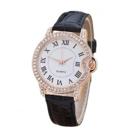 Wysokiej jakości panie zegarki moda nowy genewa kobiety skórzany pasek do zegarka ze stali nierdzewnej kwarcowy analogowy zegare