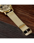 Shaarms zegarek mężczyźni grawerowanie Hollow Reloj Hombre sukienka kwarcowy zegarek ze stali nierdzewnej pasek pasek kobiety ze