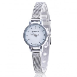 Strefa czasowa 401 moda na co dzień zegarki damskie zegarek kwarcowy analogowy zegarek na rękę Lady kobiet złoty Mesh sukienka 
