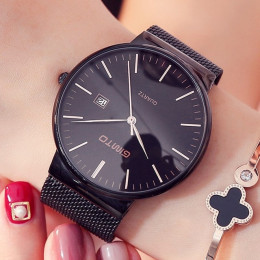 GIMTO mody różowe złoty zegarek damski minimalizm proste stylowe luksusowe sukienka na co dzień pani zegarki wodoodporny zegarek