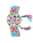 Dreamcatcher przyjaźń bransoletka zegarek panie liny zegarek kwarcowy zegarki Relogio Feminino Dropshipping ręcznie pleciony @ F