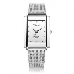 LVPAI zegarek kwarcowy Reloj Mujer luksusowe srebrny Dail zegarek ze stali nierdzewnej panie sukienka zegar na prezent kobiety z