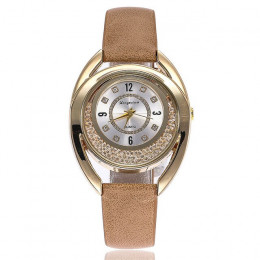 Zegarki damskie PU Leather analogowy zegarek kwarcowy  Rhinestone moda damska na co dzień zegarek Relogio Feminino reloj mujer 5