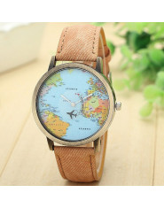 Hot moda 2019 mężczyźni kobiety zegarki globalny mapa podróży samolotem zegarek kwarcowy na co dzień zegar Saat prezent Relogio 