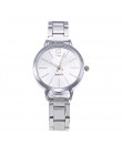 Damskie zegarki Top marka moda kobiety kryształ ze stali nierdzewnej analogowy zegarek kwarcowy  bransoletka montre femme prezen