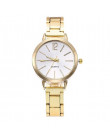 Damskie zegarki Top marka moda kobiety kryształ ze stali nierdzewnej analogowy zegarek kwarcowy  bransoletka montre femme prezen