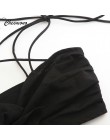 Sexy pasek łuk czarny biały krótki top kobiety V krawat do krótki top tee kobiet 2018 lato plaża casual camisole tank