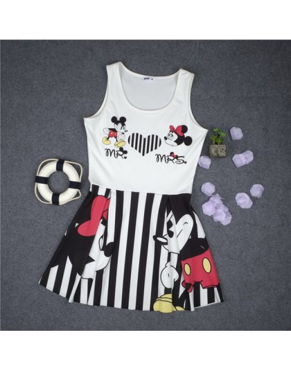 Modna sukienka zwiewna dziewczęca młodzieżowa damska myszka mickey minnie oryginalna na codzień na imprezę mini