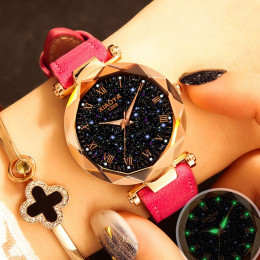 Luksusowy zegarek dla pań 2018 nowych moda Starry Sky zegarek kobiet wielokolorowe skórzane projektant kobiet wodoodporny zegar 