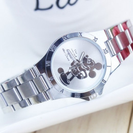 Moda Wach Top marka minnie projekt zegarki luksusowe mężczyźni pasek ze stali nierdzewnej bransoletka kwarcowa zegarek człowiek 