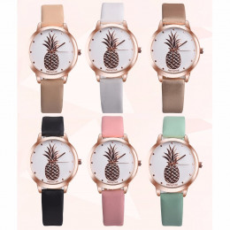 Kobiet ananas Faux skórzane zegarek kwarcowy analogowy zegarek relgio feminino specjalne kreatywne skórzane damskie zegarki 2019