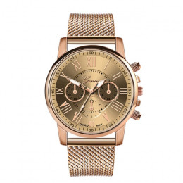 Czerwony luksusowe 3 oczy zegarek ze stali nierdzewnej kwarcowy genewa Casual zegarek na rękę biznes zegarek Relogio Masculino R