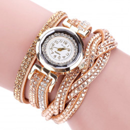 DUOYA luksusowe zegarki na branzolecie kobiety luksusowe kryształ Rhinestone zegarki zegarek kwarcowy relogios femininos hombre 