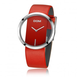 Kobiety zegarek DOM luksusowa marka moda elegancka dama skórzany zegarek na rękę wodoodporny zegarek kwarcowy na co dzień dla ko