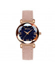 Moda kobiety zegarki Roman gwiazda Dial sześć wypukłe elegancki zegarek minimalistyczny luksusowy skórzany pasek zegarek dla pań
