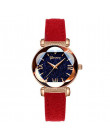 Moda kobiety zegarki Roman gwiazda Dial sześć wypukłe elegancki zegarek minimalistyczny luksusowy skórzany pasek zegarek dla pań