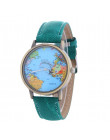 MEIBO Relojes Hombre Unisex moda w stylu Vintage na co dzień mapa świata mężczyzn zegar przez pasa samolotu Dial analogowe kwarc