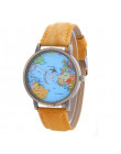 MEIBO Relojes Hombre Unisex moda w stylu Vintage na co dzień mapa świata mężczyzn zegar przez pasa samolotu Dial analogowe kwarc