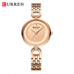 Nowy CURREN kobiety luksusowej marki zegarków mody przypadkowi panie kwarcowy zegarek złota róża ze stali nierdzewnej strój koro