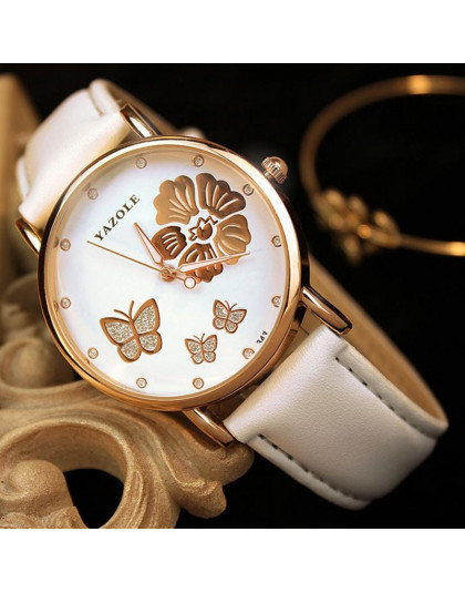 2019 kobiet zegarki YAZOLE motyl zegarek dla pań zegarki luksusowe kobiety zegar moda rzeźba Relogio Feminino bajan kol saati