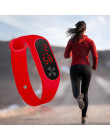 Modny zegarek sportowy elektroniczny dla kobiet cyfrowy LED silikonowy