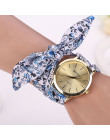 Montre 2019 Vogue kwiatowy pasek na rękę damski żakardowe tkaniny zegarek kwarcowy kobiety genewa bransoletki z zegarkiem Relogi