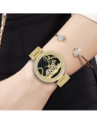Luksusowy zegarek damski na ozdobnej bransoletce złoty srebrny modny kwarcowy oryginalny