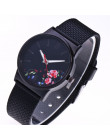 Czarny kwiat zegarek kobiet zegarki damskie 2019 luksusowe znane marki kobiet zegar kwarcowy zegarek na rękę Relogio Feminino Mo
