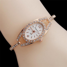 MINHIN lato w stylu złoty zegarek kobiet Rhinestone kwarcowe zegarki na rękę Ladies złoty cienki łańcuszek bransoletka zegarek z