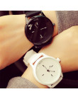 , Czarny, biały, zegarki dla par stoły mody zaklęcie kolor analogowy Big Dial mężczyźni kobiety silikonowy zegarek sukienka zega