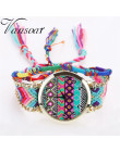 Vansvar New Arrival marka kobiety mody ręcznie pleciony Aztec zegarek liny panie kwarcowe zegarki na rękę Relogio Feminino 533