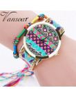 Vansvar New Arrival marka kobiety mody ręcznie pleciony Aztec zegarek liny panie kwarcowe zegarki na rękę Relogio Feminino 533