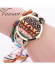 Vansvar New Arrival marka kobiety mody ręcznie pleciony Aztec zegarek liny panie kwarcowe zegarki na rękę Relogio Feminino 533