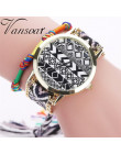 Vansvar New Arrival marka kobiety mody ręcznie pleciony Aztec zegarek liny panie kwarcowe zegarki na rękę Relogio Feminino 533