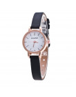 Różowe złoto minimalistyczny moda kobieta skórzany pasek kwarcowy zegarek luksusowy zegar panie zegarek na rękę Relogio Feminino