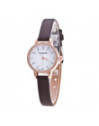 Różowe złoto minimalistyczny moda kobieta skórzany pasek kwarcowy zegarek luksusowy zegar panie zegarek na rękę Relogio Feminino