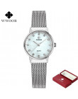 WWOOR kobiety zegarki kwarcowe wodoodporna złota róża sukienka zegarek dla pań kobiety marka luksusowe siatka zegarek na bransol