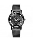 Zegarek z wycięciami 2019 szkielet zegarek mężczyźni pas siatki mężczyźni kobiety Unisex zegarki kwarcowe zegarek z wycięciami e