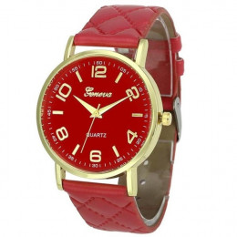 Zegarek kwarcowy czerwony zegarek Geneva kobiety okrągły zegarek dropshipping panie prosty zegarek dropshipping MAY0820